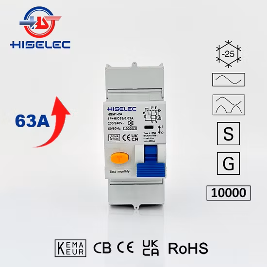 10ka 단락 빵빵 용량 고품질 전자기 RCBO