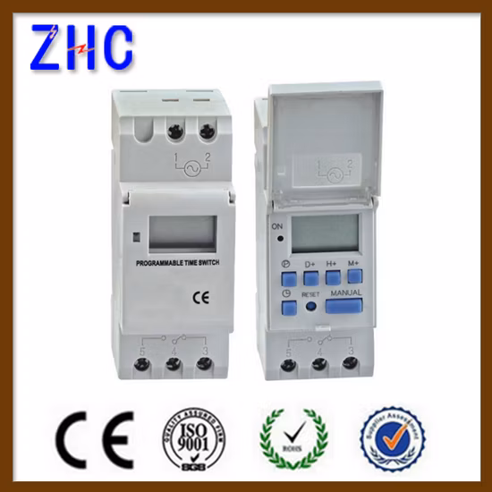 LCD 디지털 DIN 레일 Ahc15A 180-250V 타이머 스위치